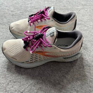 Brooks Running Shoes Women's 9.5 White Blue Orange Adrenaline GTS 21